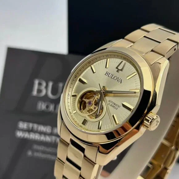 Bulova Surveyor Gold 39mm Tone Stainless Steel Men's Automatic Watch